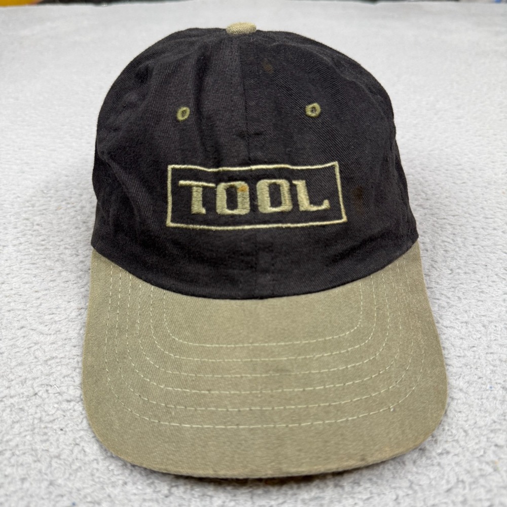 Vintage 90s Tool Hat Cap Wrench Logo Snapback Black Khaki Undertow Tour 1993 USA